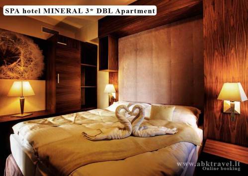 Kupele Dudince SPA viešbutis Mineral 3*. Apgyvendinimas apartamentų numeryje