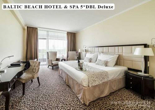 Baltic Beach Hotel & SPA 5*, Jūrmala. Apgyvendinimas prabangiame dviviečiame kambaryje (Deluxe)