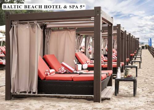 Baltic Beach Hotel & SPA 5*, Jūrmala. Lauko gultai prie jūros, Paplūdimio klube